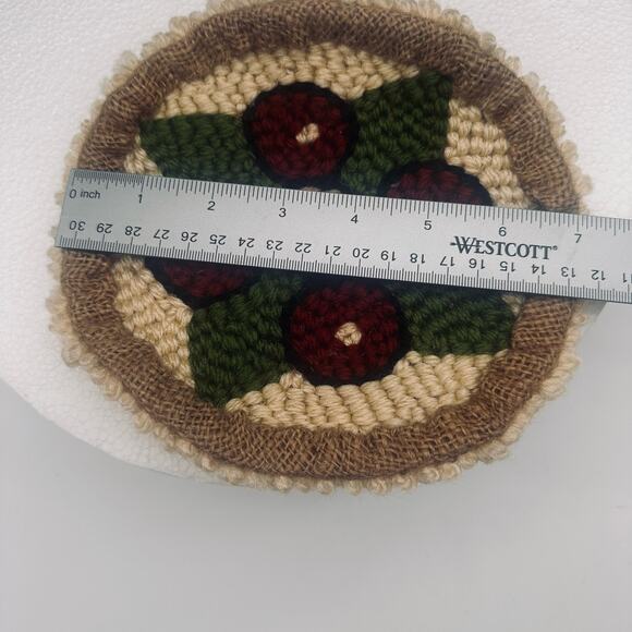VTG Doll House Rug Handmade Hooked Circular 7” 1920's - 1930's 20s 30s - Picture 3 of 16
